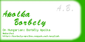apolka borbely business card