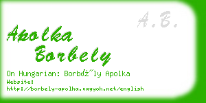 apolka borbely business card